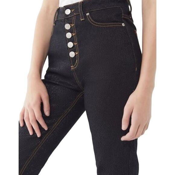 BDG‎ Womens High Rise Skinny Stairway Jeans Size 27 Sparkle Metallic Button Fly - Picture 2 of 7